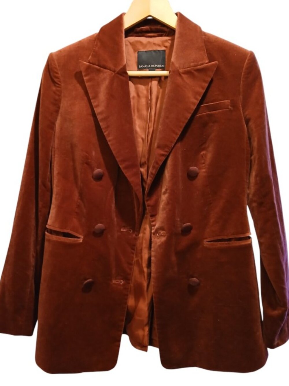BANANA REPUBLIC Burnt Orange Velvet Blazer - EUC